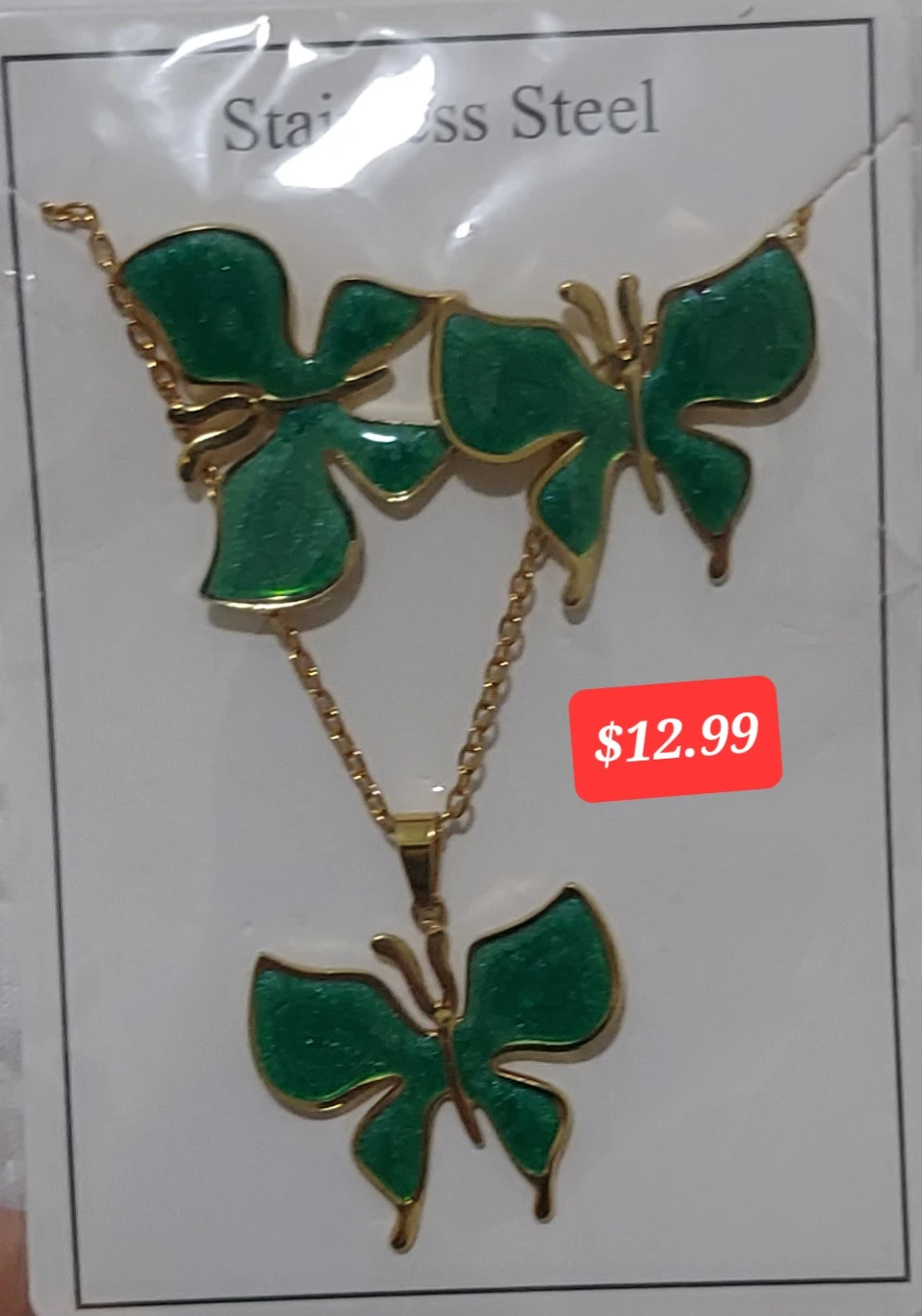 Stainless Steel Necklace and Earring Set - photo 5