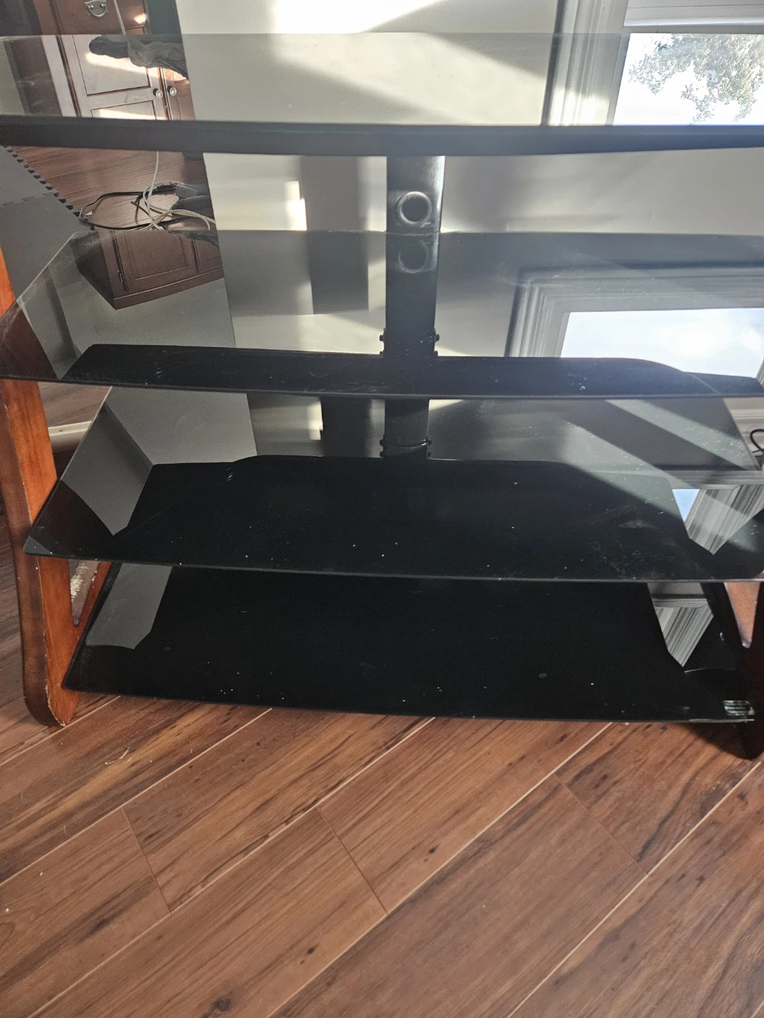 Glass and Wood TV Stand with Mount