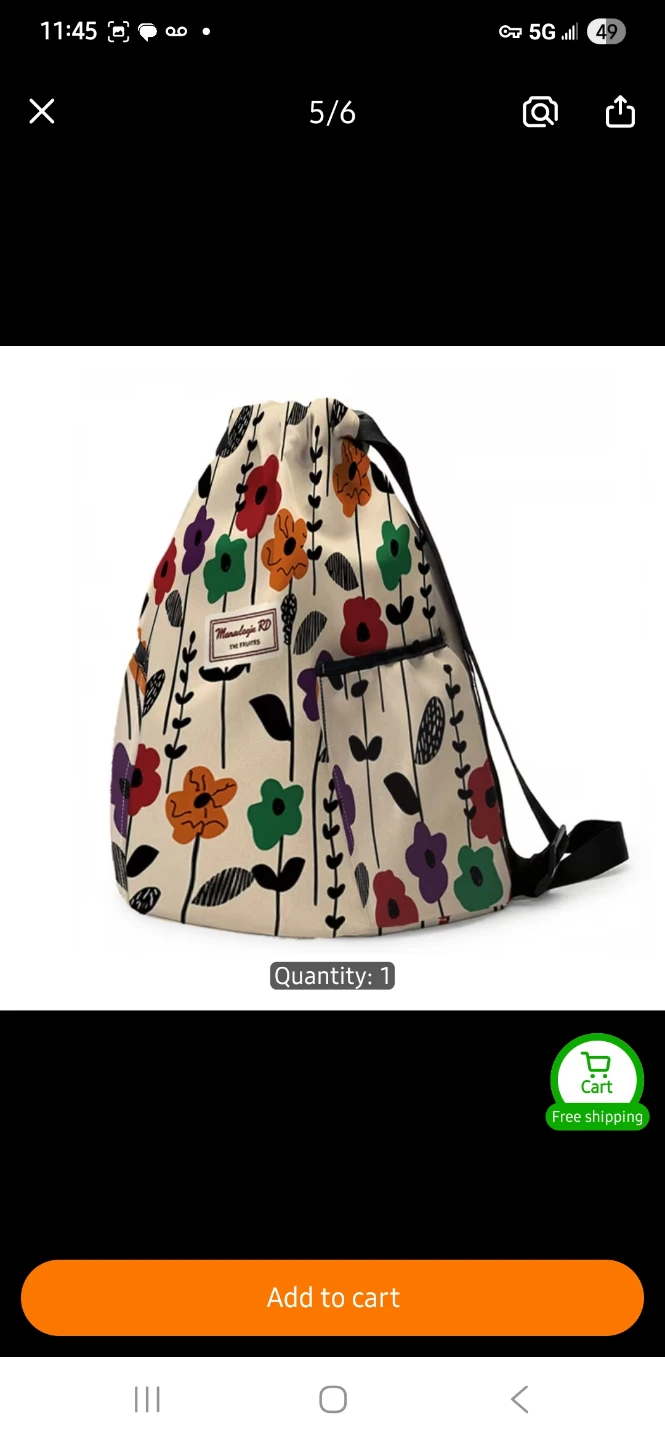 Floral Drawstring Backpack - photo 5