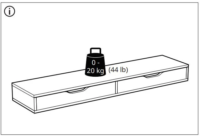 IKEA EKBY ALEX Shelf with Drawers (119x29 cm - photo 2