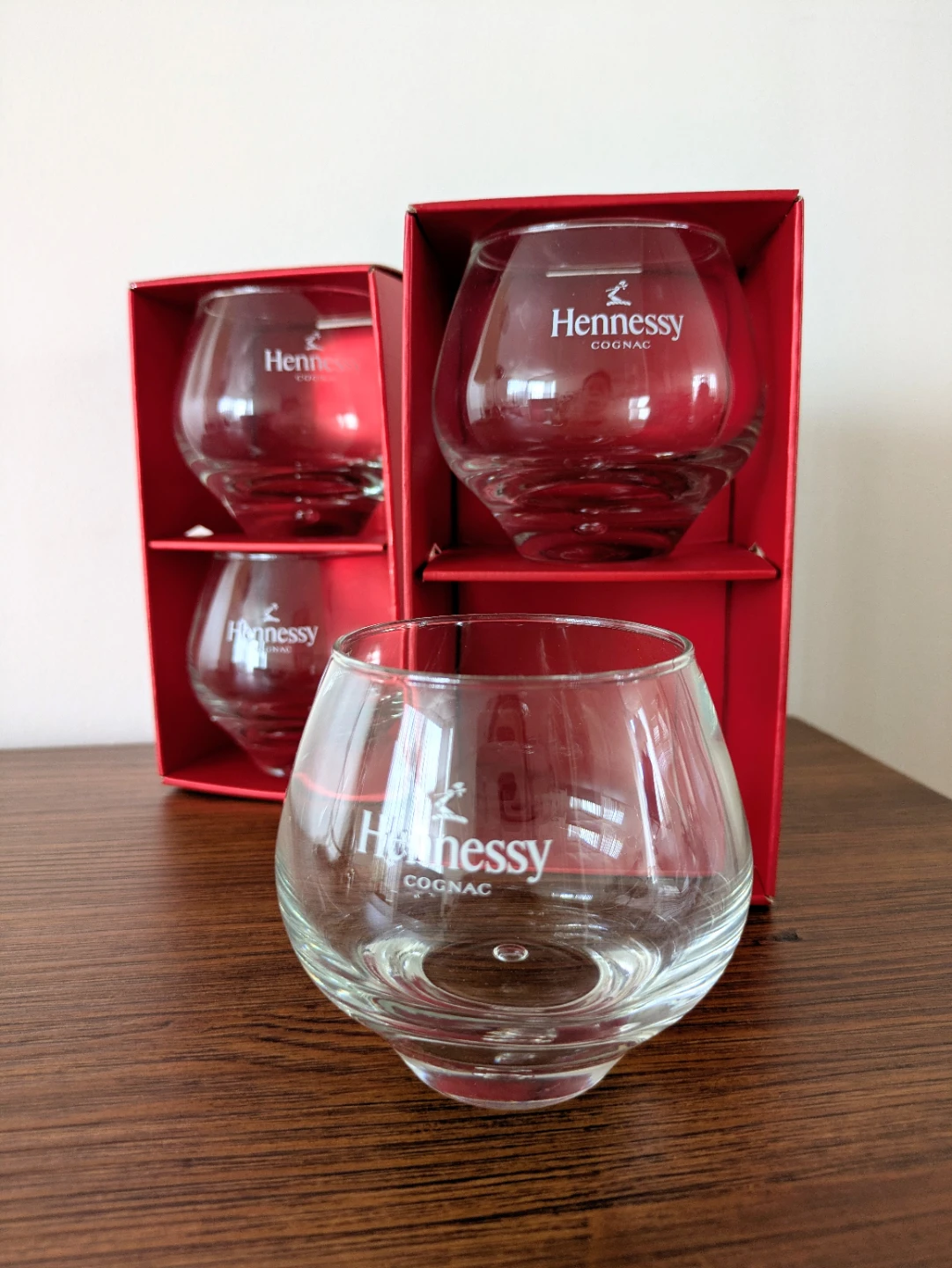 Hennessy Cognac Glasses (Set of 4) NEW