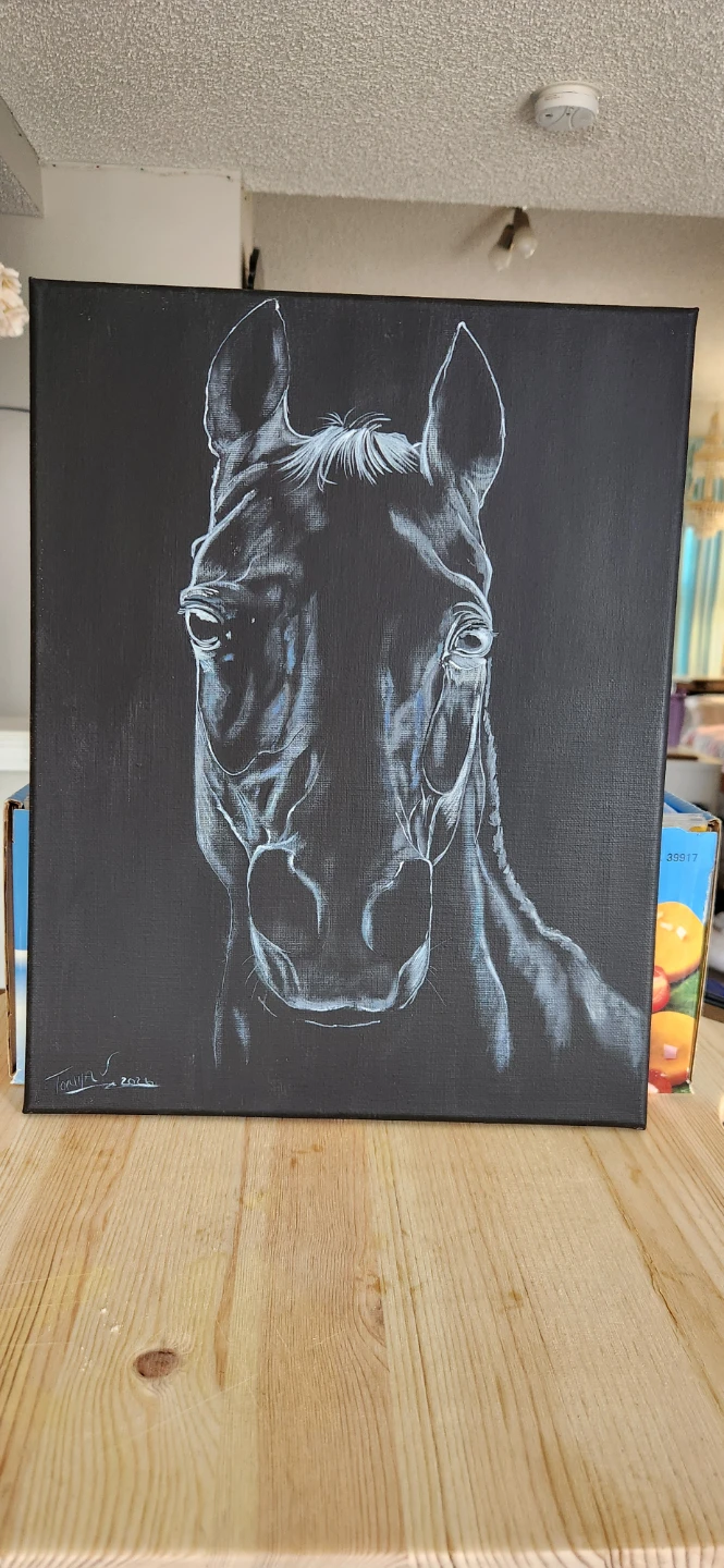 Emerging from the shadows... Horse  painting