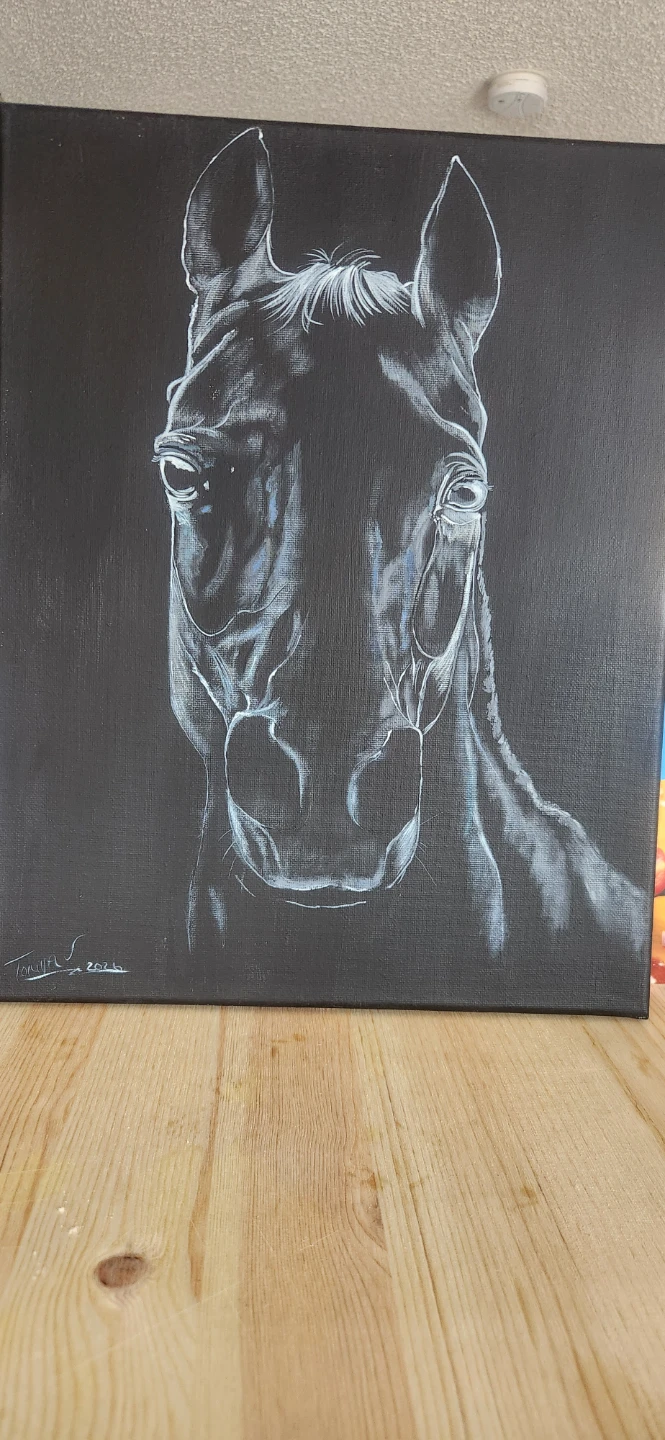 Emerging from the shadows... Horse  painting - photo 2