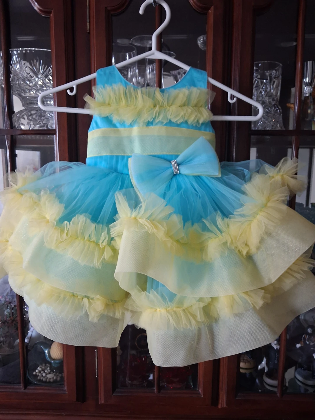 Kids Blue and Yellow Tulle Dress