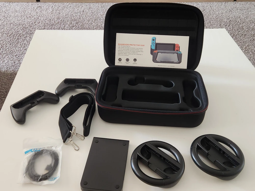 Nintendo Switch Accessories Bundle with Case and Steering Wheels