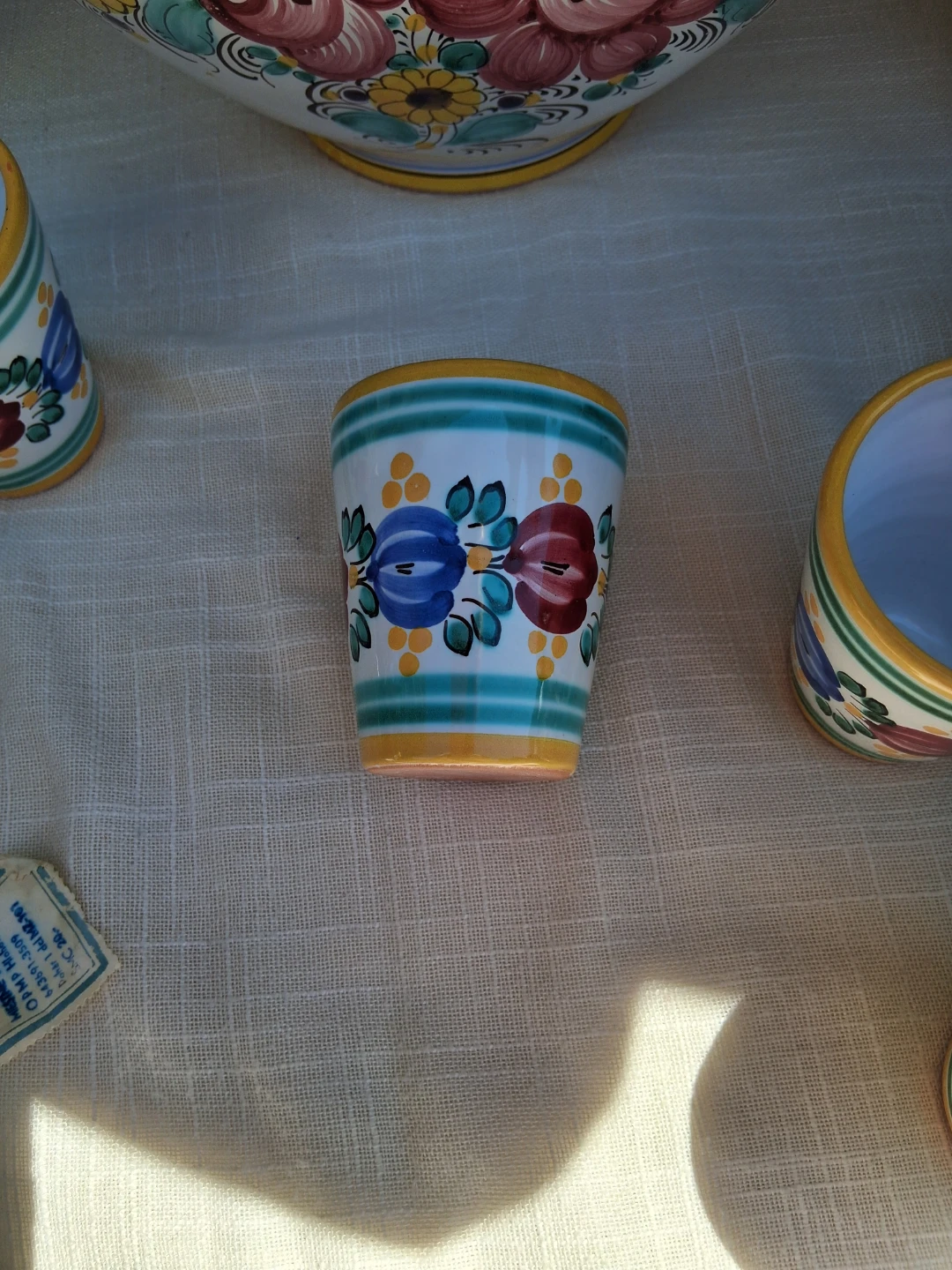 Vintage Hand-Painted Pitcher, Vase, Basket and Cup Set - photo 4