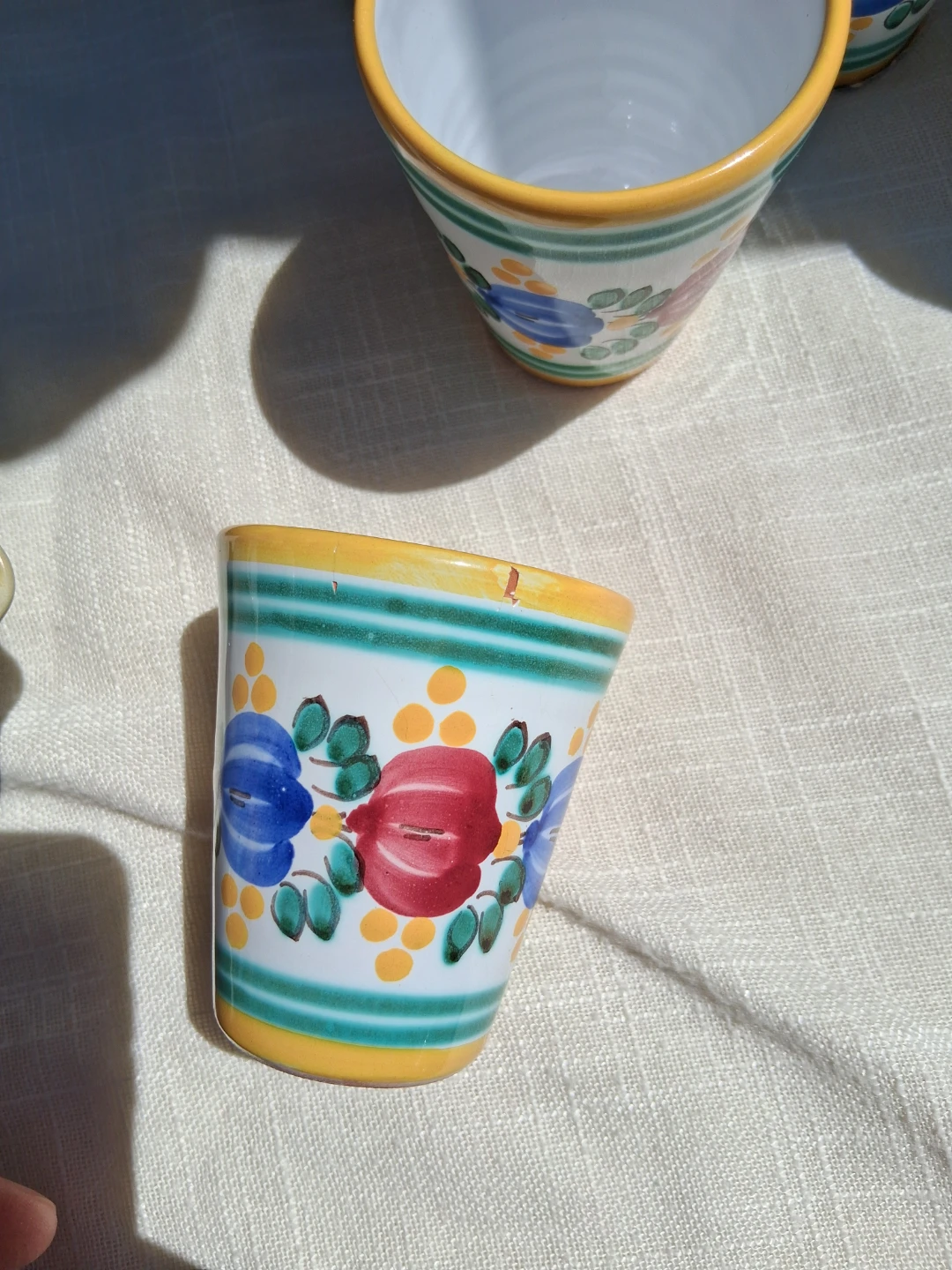 Vintage Hand-Painted Pitcher, Vase, Basket and Cup Set - photo 5