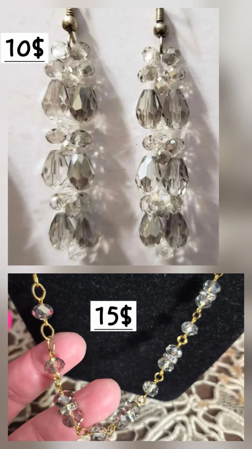 all new Assorted Crystal and Bead Necklaces and Earrings - photo 3