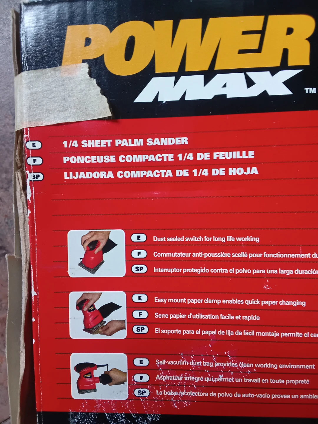 Power Max 1/4 Sheet Palm Sander, $25, cash only - photo 2