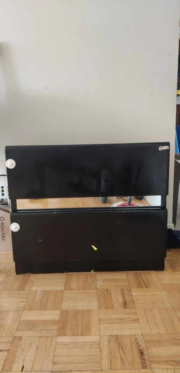 IKEA Wooden 2-Drawer Side Table / Nightstand with Glass Top