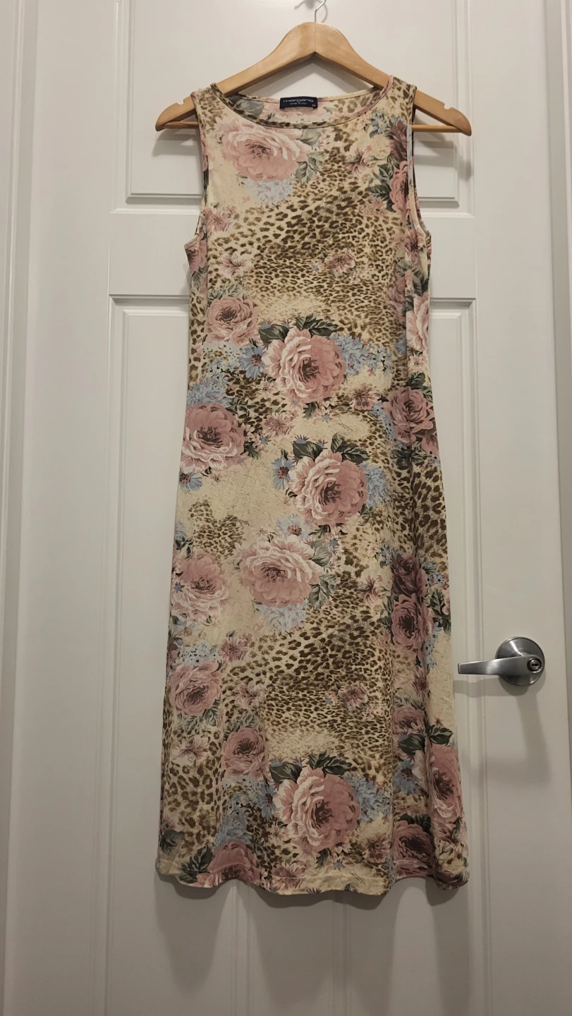 Women's Floral and Leopard Print Maxi Dress