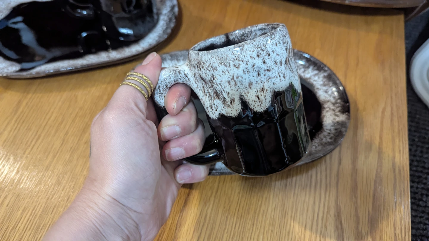 Vintage MCM Ceramic Mug and Saucer Set - photo 2