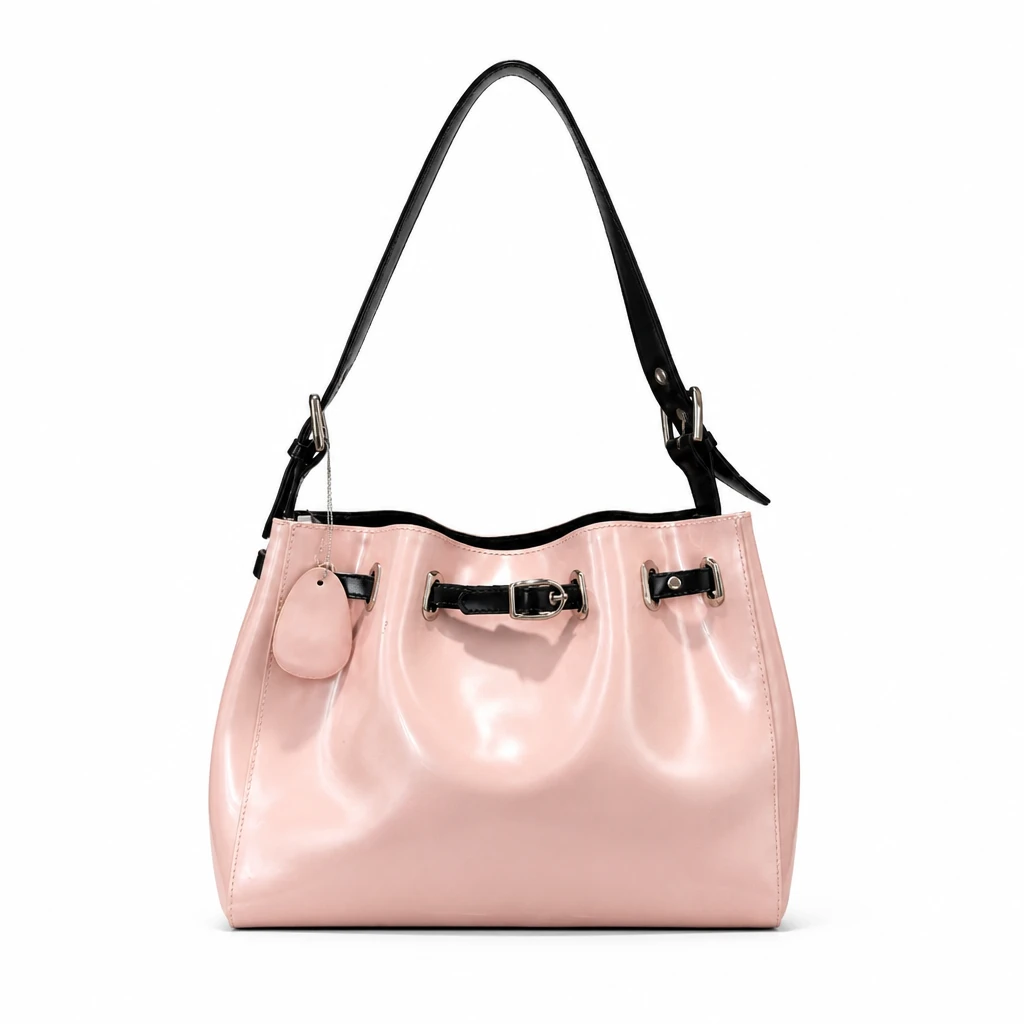 Pink Patent Leather Shoulder Bag