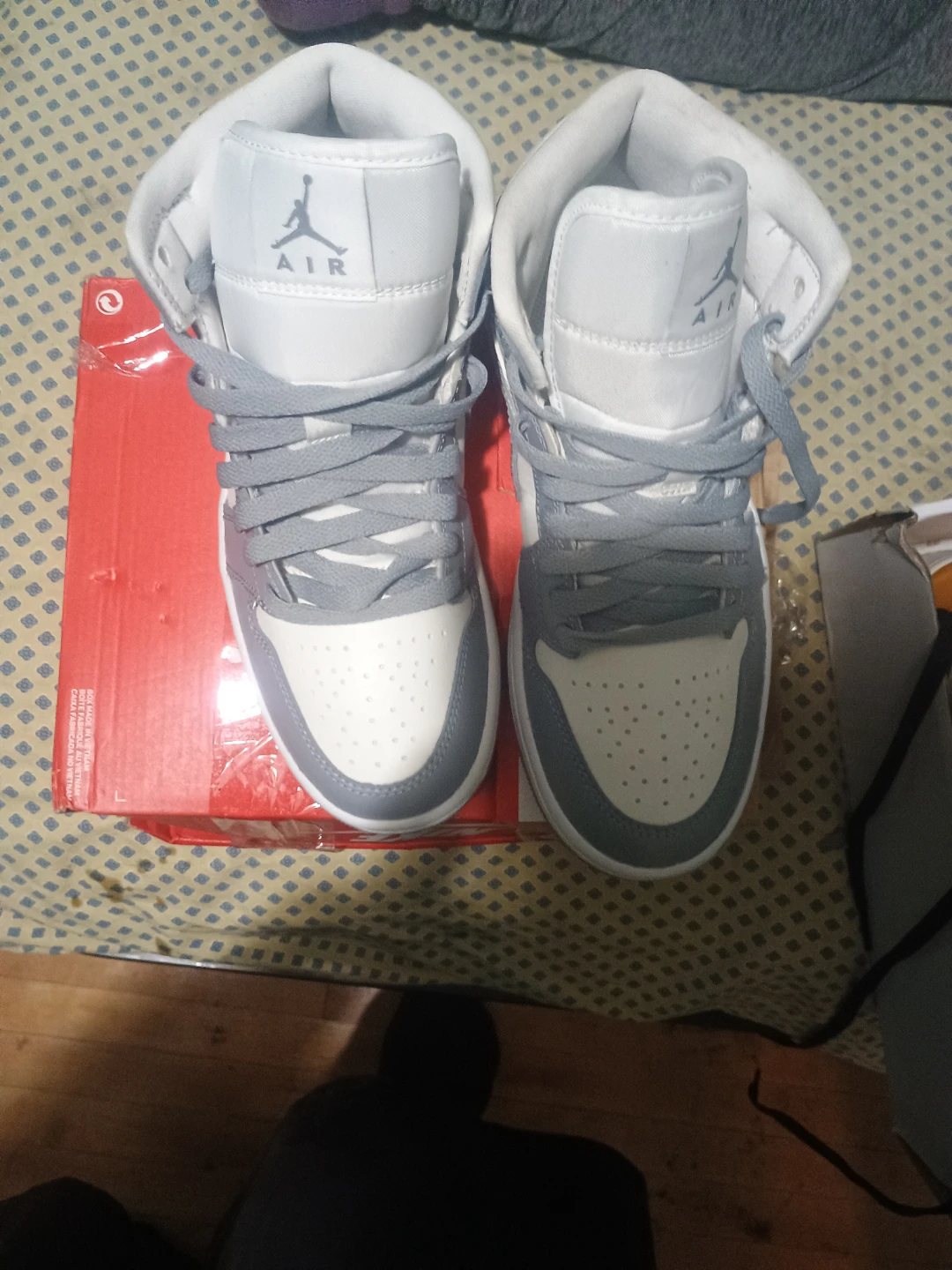 Jordan Air Jordan 1 Mid "White/Stealth Grey" Sneakers - photo 2