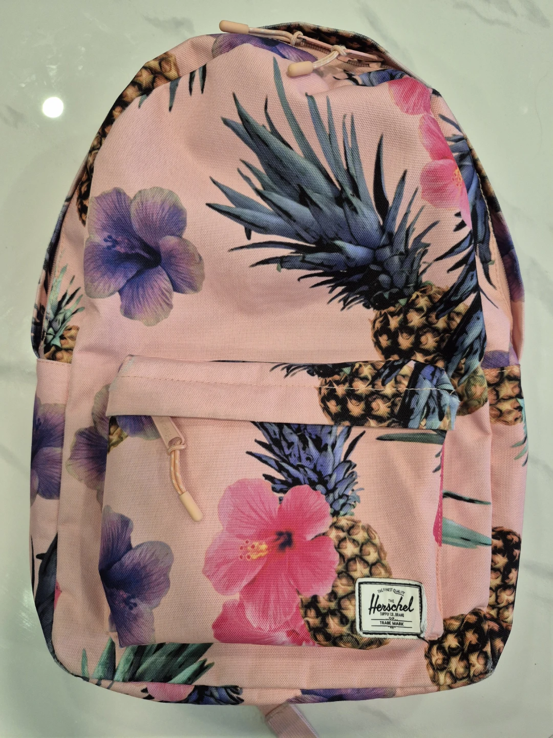 Herschel Backpack Pink Floral Pineapple Print