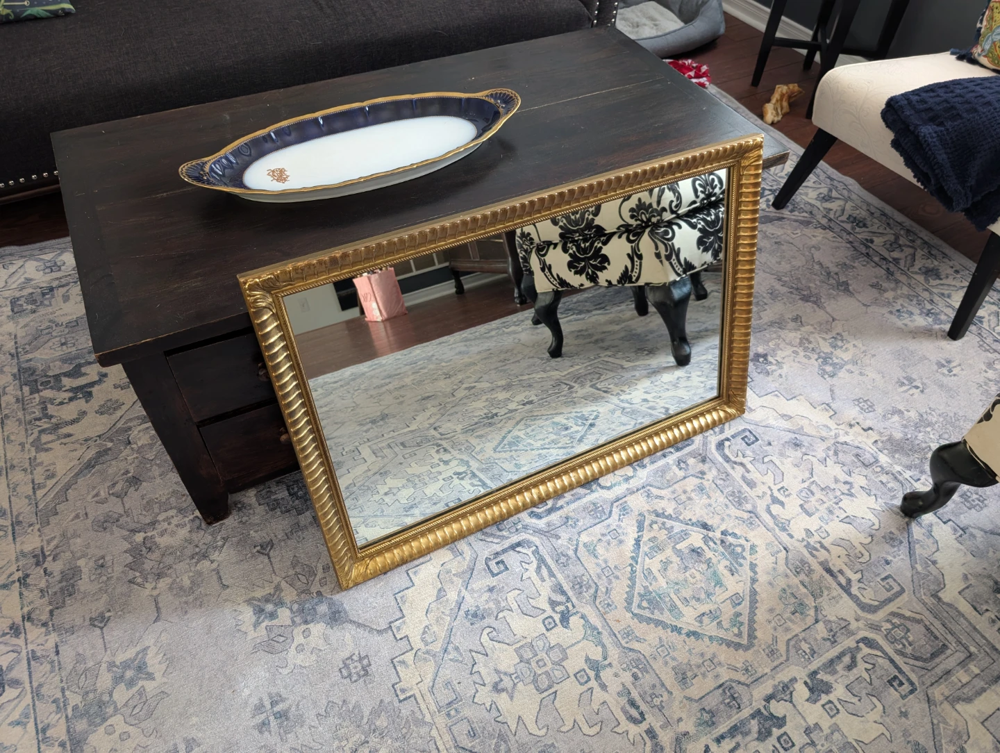 Vintage Gilt Gold Carved Frame Mirror – Hollywood Regency - photo 2