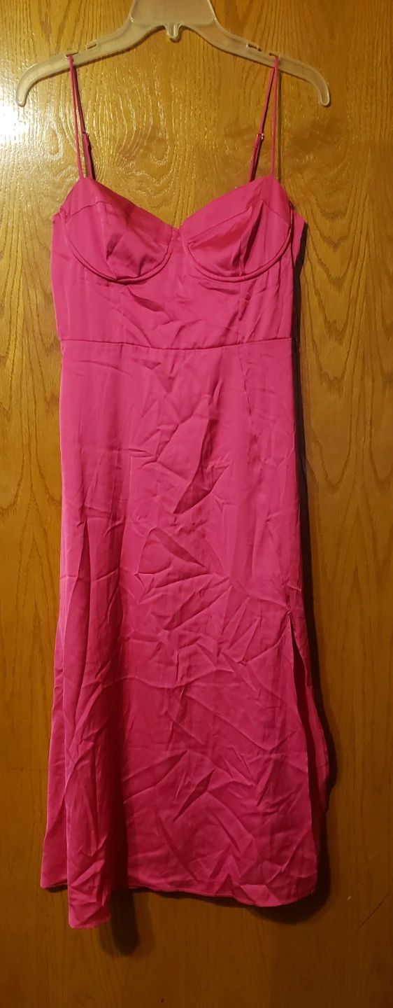 ASTR The Label Pink Satin Slip Dress Size M