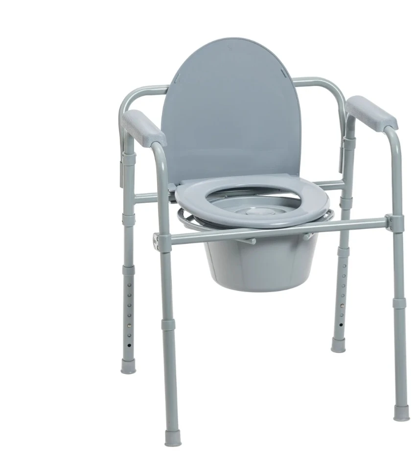 Grey Medical Commode Chair with Pail