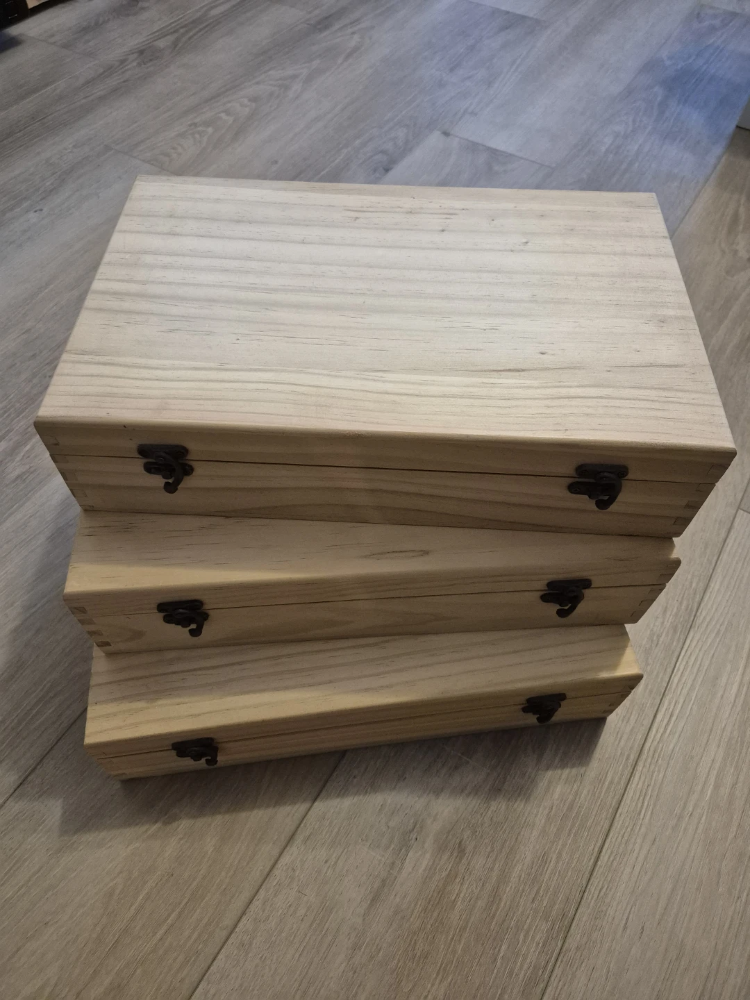 Wooden Storage Box with Compartments