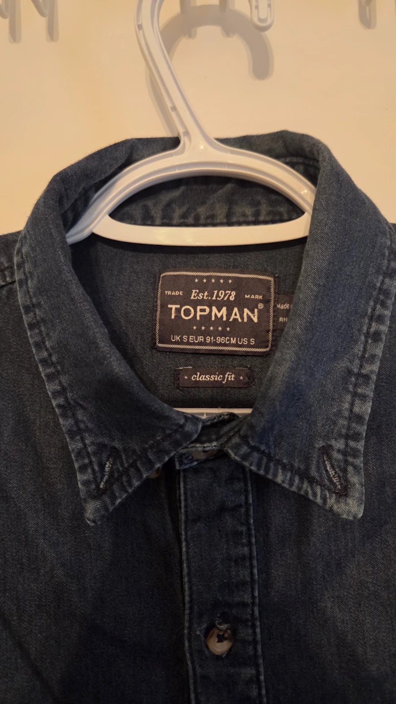 Topman Classic Fit Denim Shirt - Size S - photo 3
