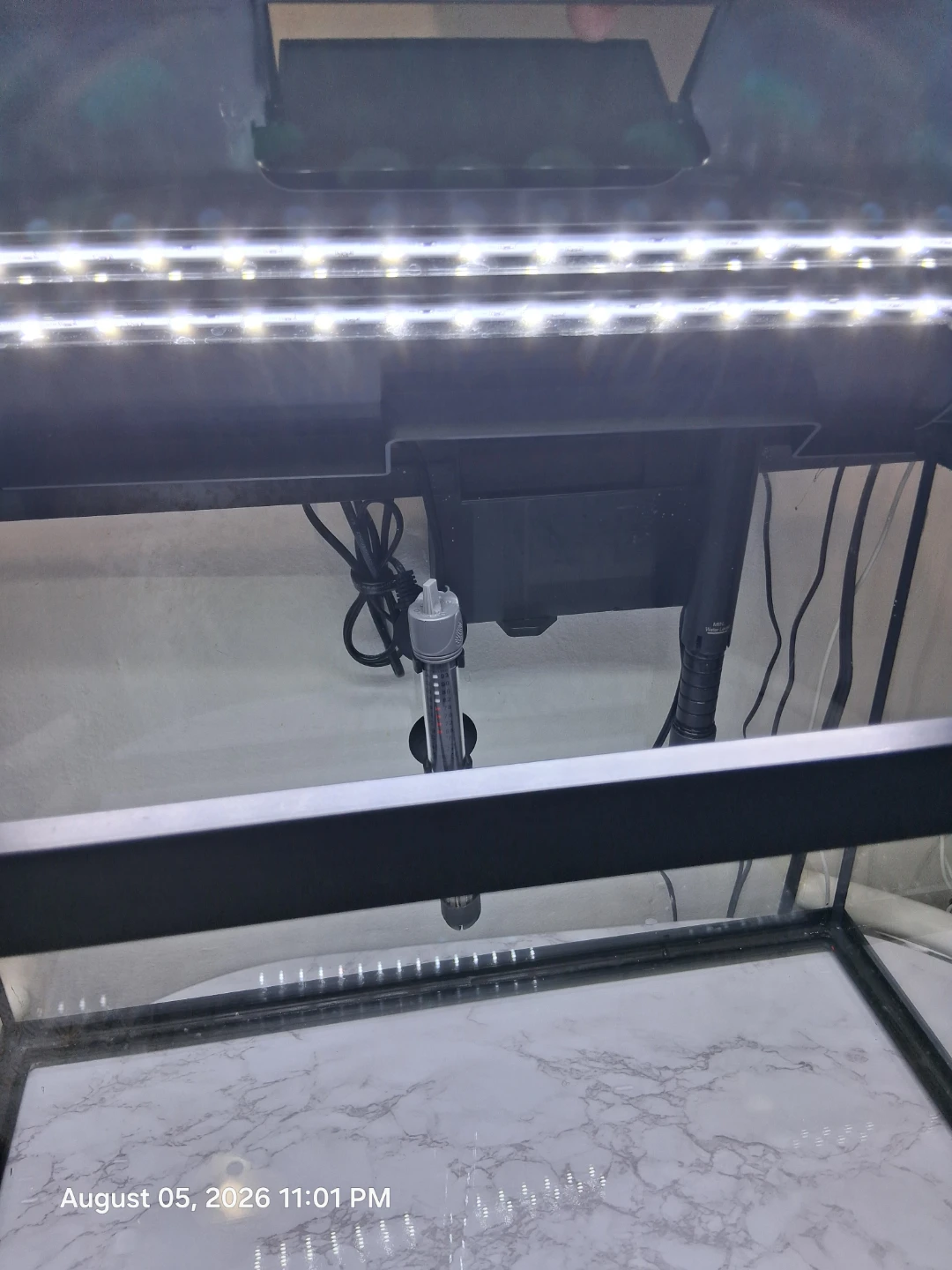 20 gallon Aquarium with Filter, Heater, light & hood - photo 2