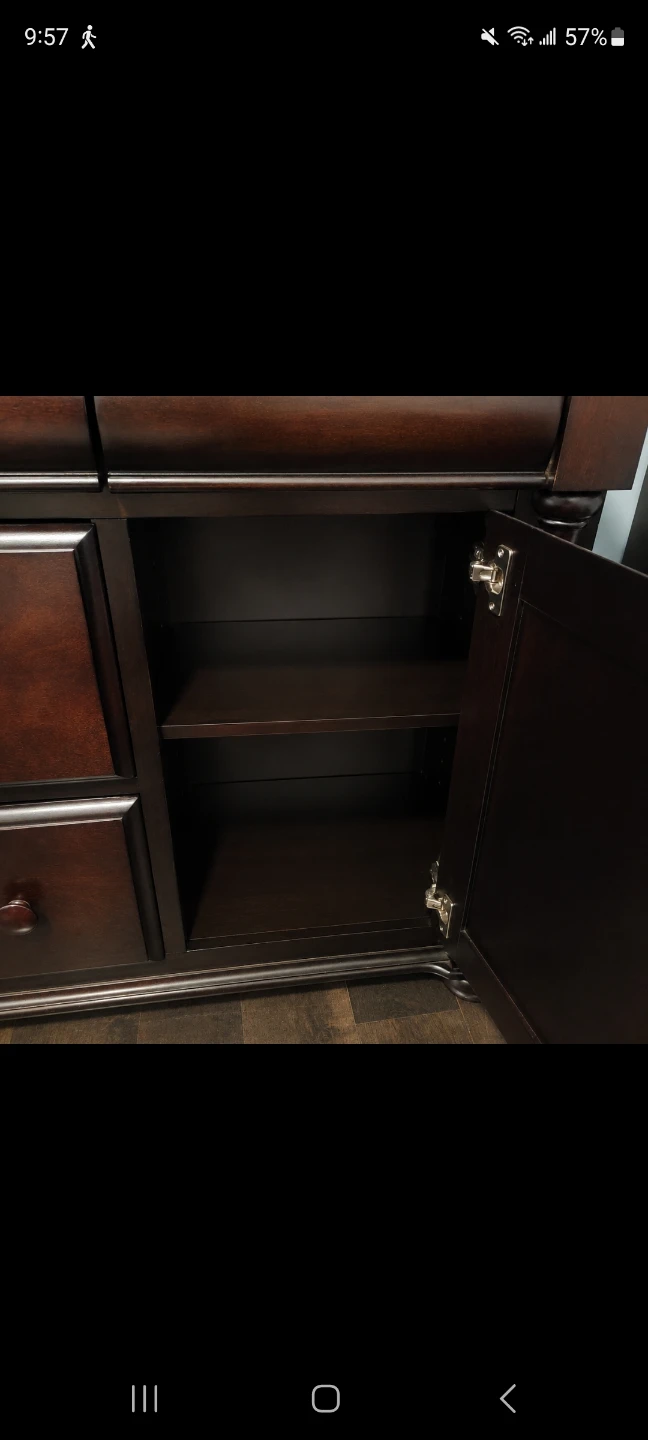 Dark Wood Dresser with Cabinet - photo 3