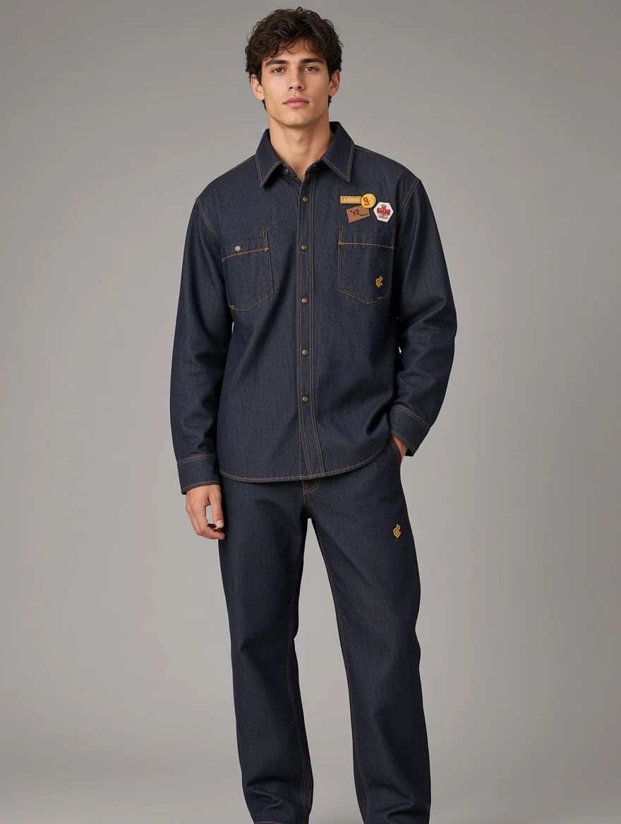 Rocawear Denim Button-Up Shirt & Jeans Set