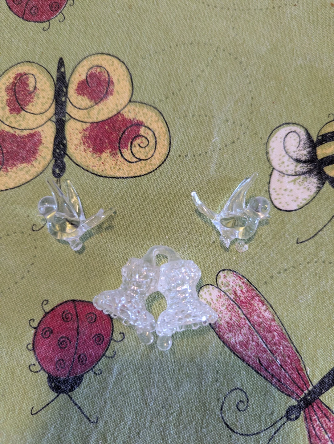 Blown-Glass Doves and Church Bells Cake Decoration