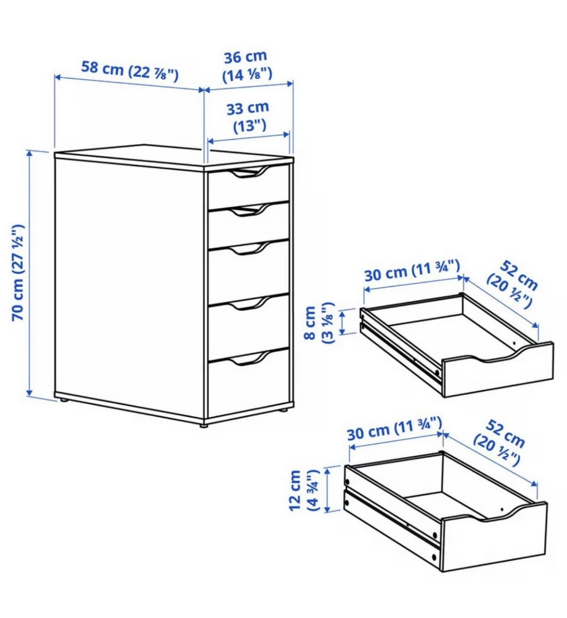 IKEA Alex 5 Drawer Unit - photo 3