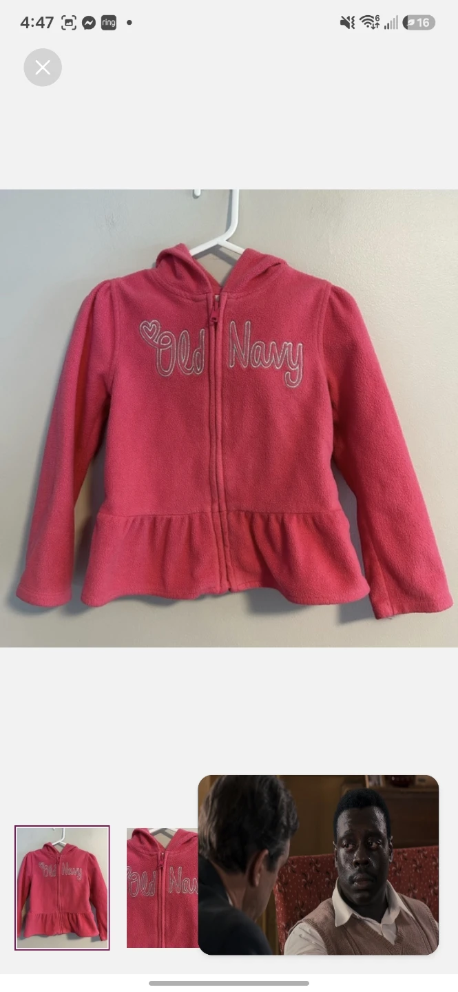 Old Navy Pink Fleece Peplum Hoodie