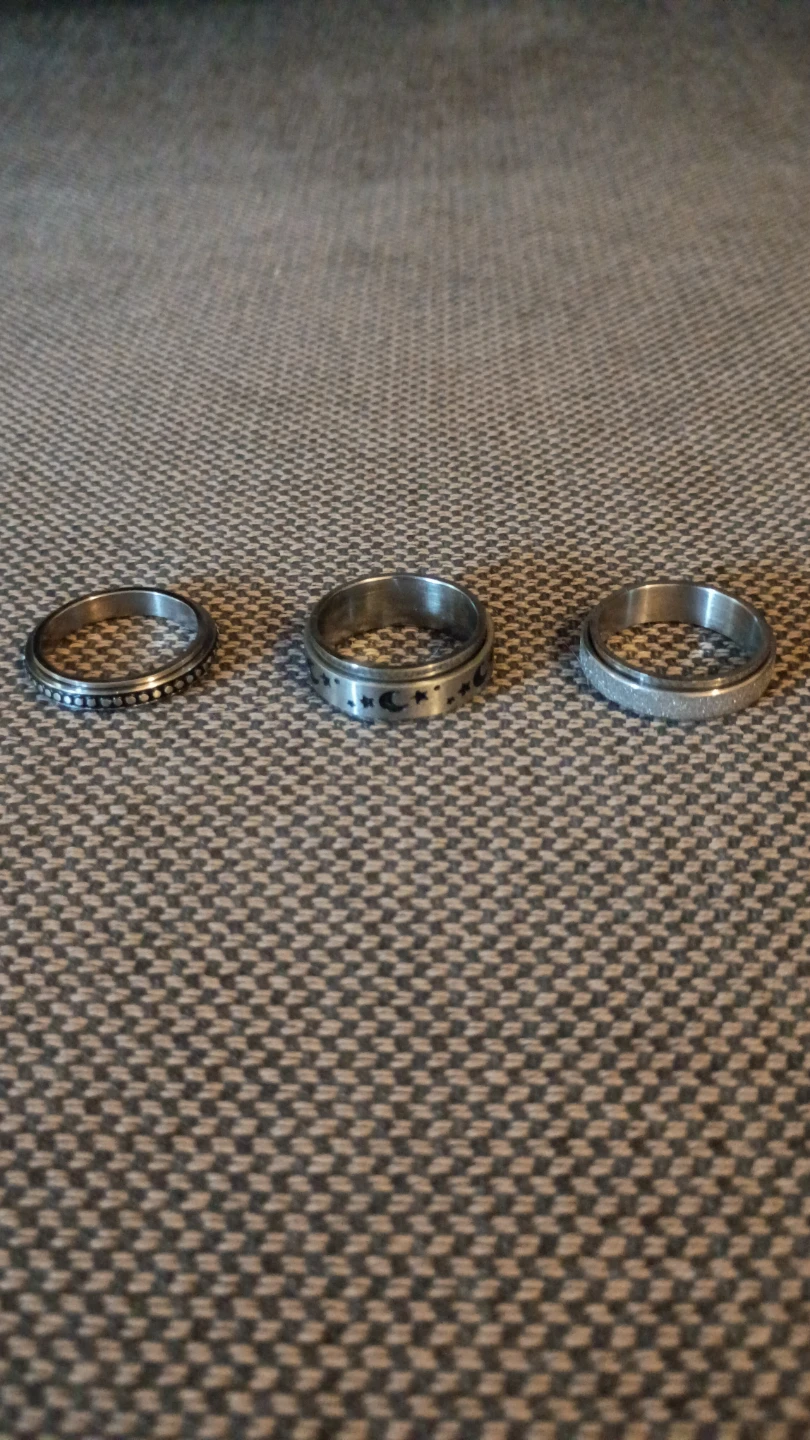 Spinner Rings Set - Moon & Stars, Glitter, Beaded