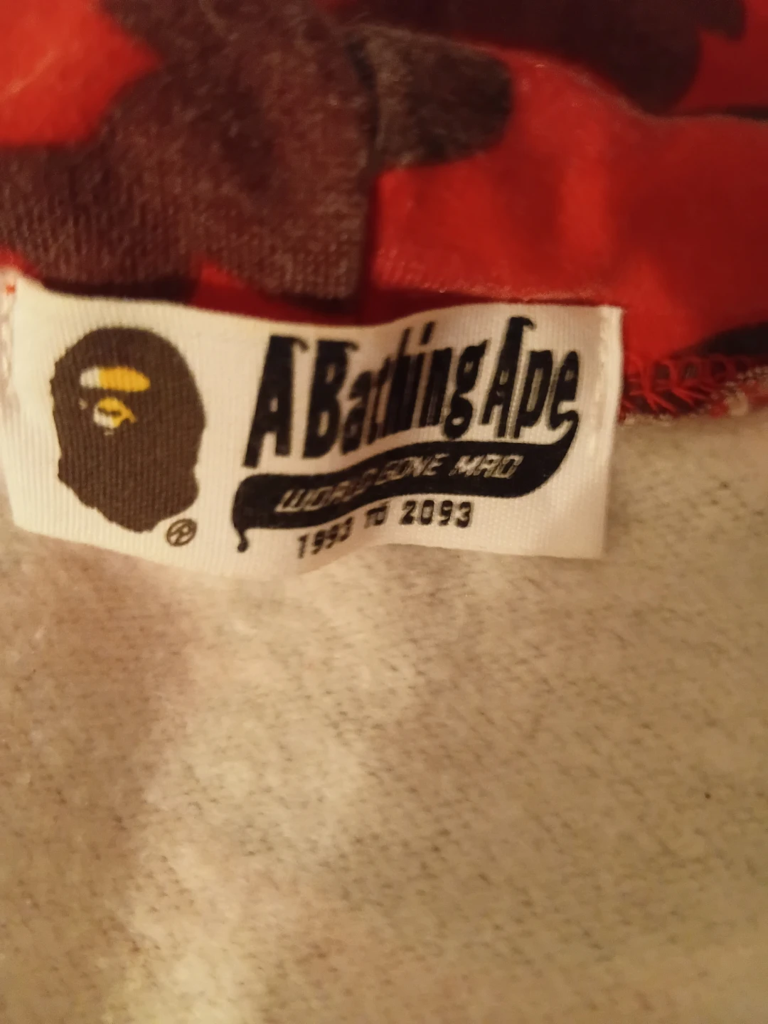 A Bathing Ape Full Zip Hoodie - Red Camo