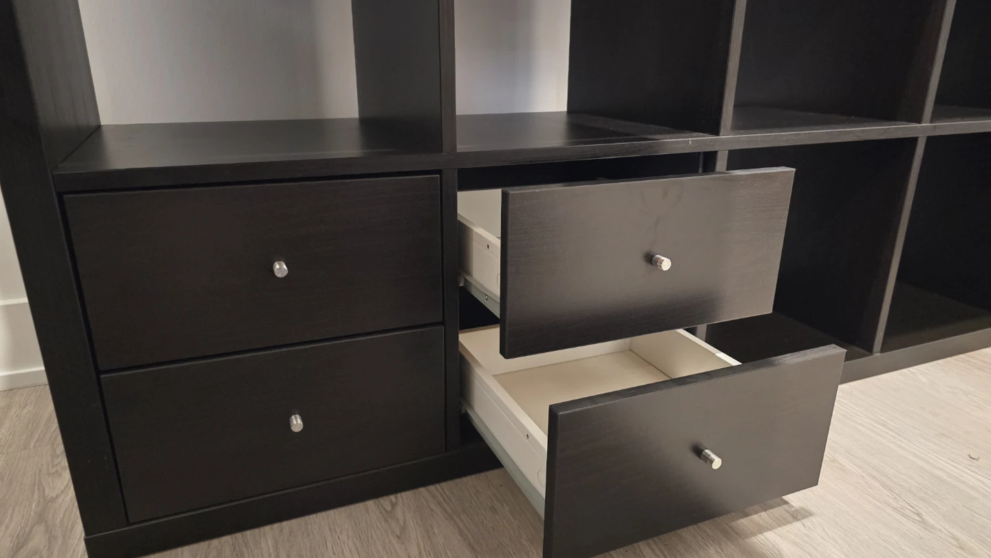 IKEA KALLAX 16-Cube Shelf Unit with Drawer Inserts and Tabletop - photo 4
