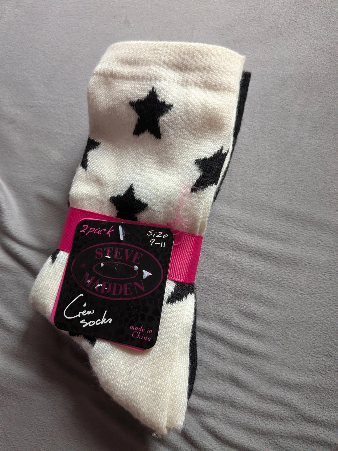 Steve Madden Crew Socks 2-Pack Size 9-11