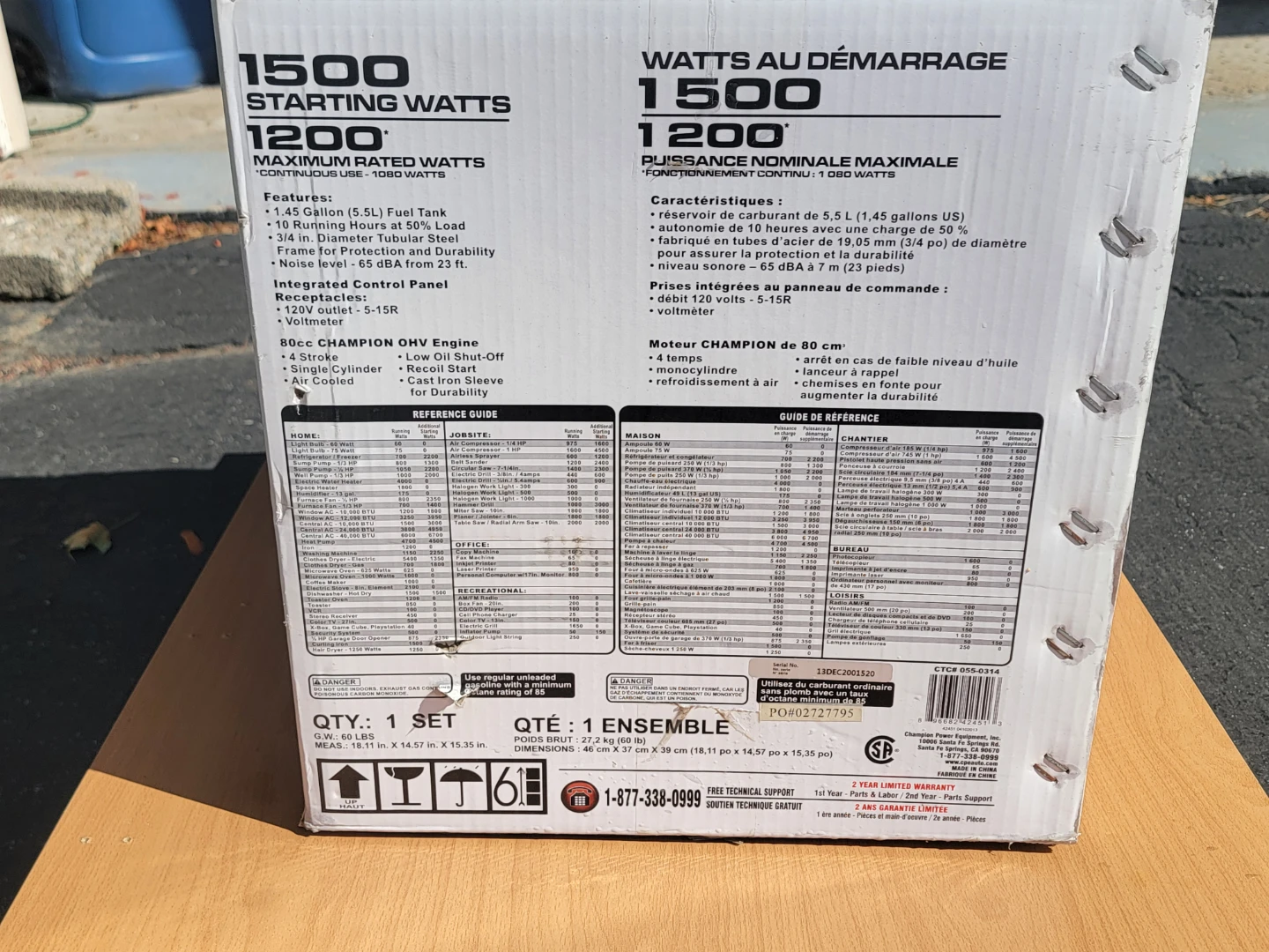 Champion Portable Generator 1500 Starting Watts - photo 3