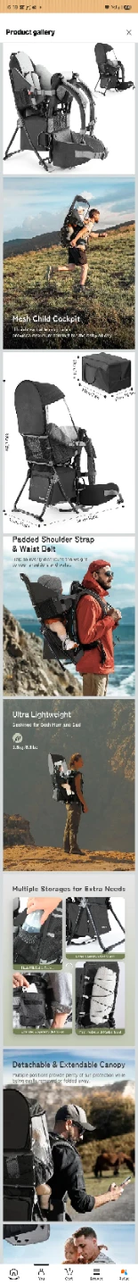 Besrey Child Carrier Backpack - black - photo 5