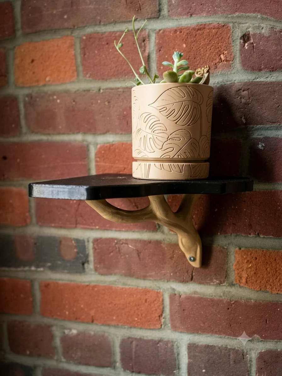 Wall Mounted Shelf with Decorative Bracket