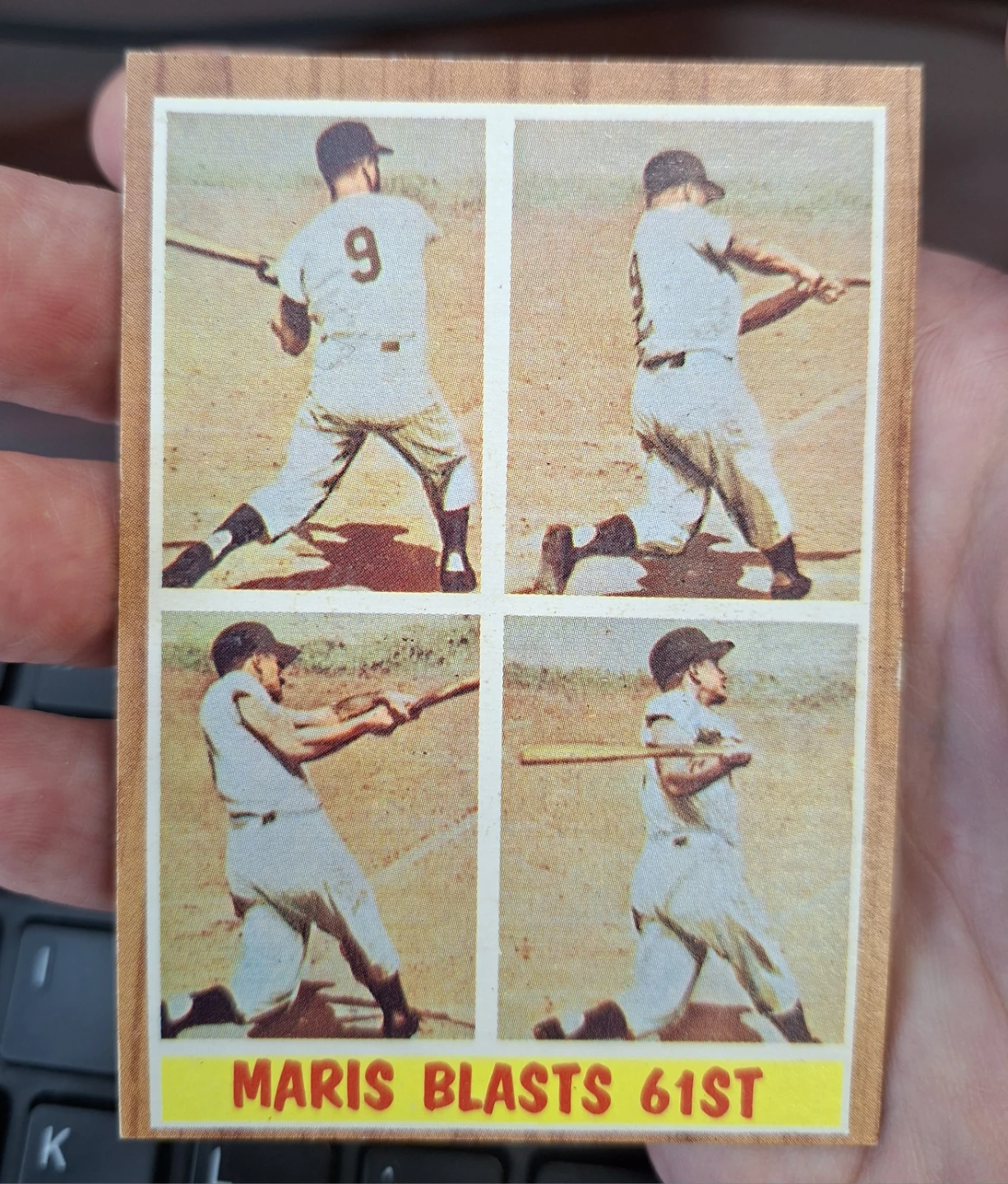 Near Mint 1962 Topps 313 Roger Maris Blasts 61st Baseball Card