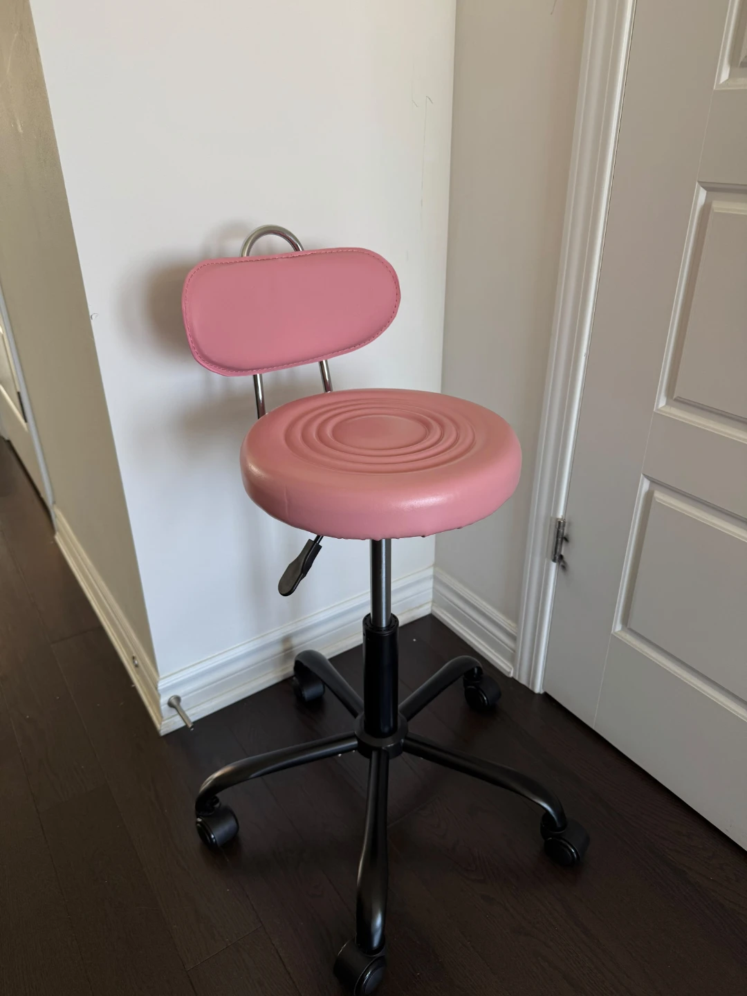WKWKER Pink Rolling Stool Adjustable