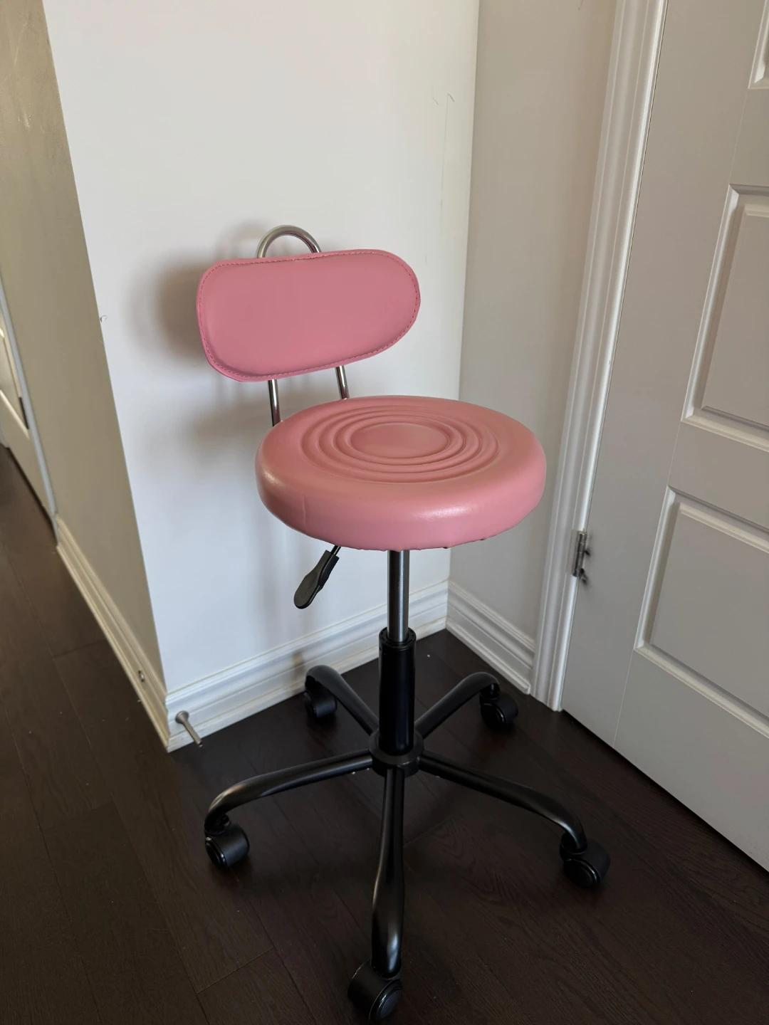 WKWKER Pink Rolling Stool Adjustable - photo 2