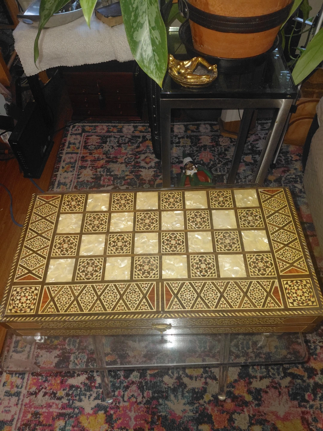 Vintage Chess and Checkers Set with Wooden Box