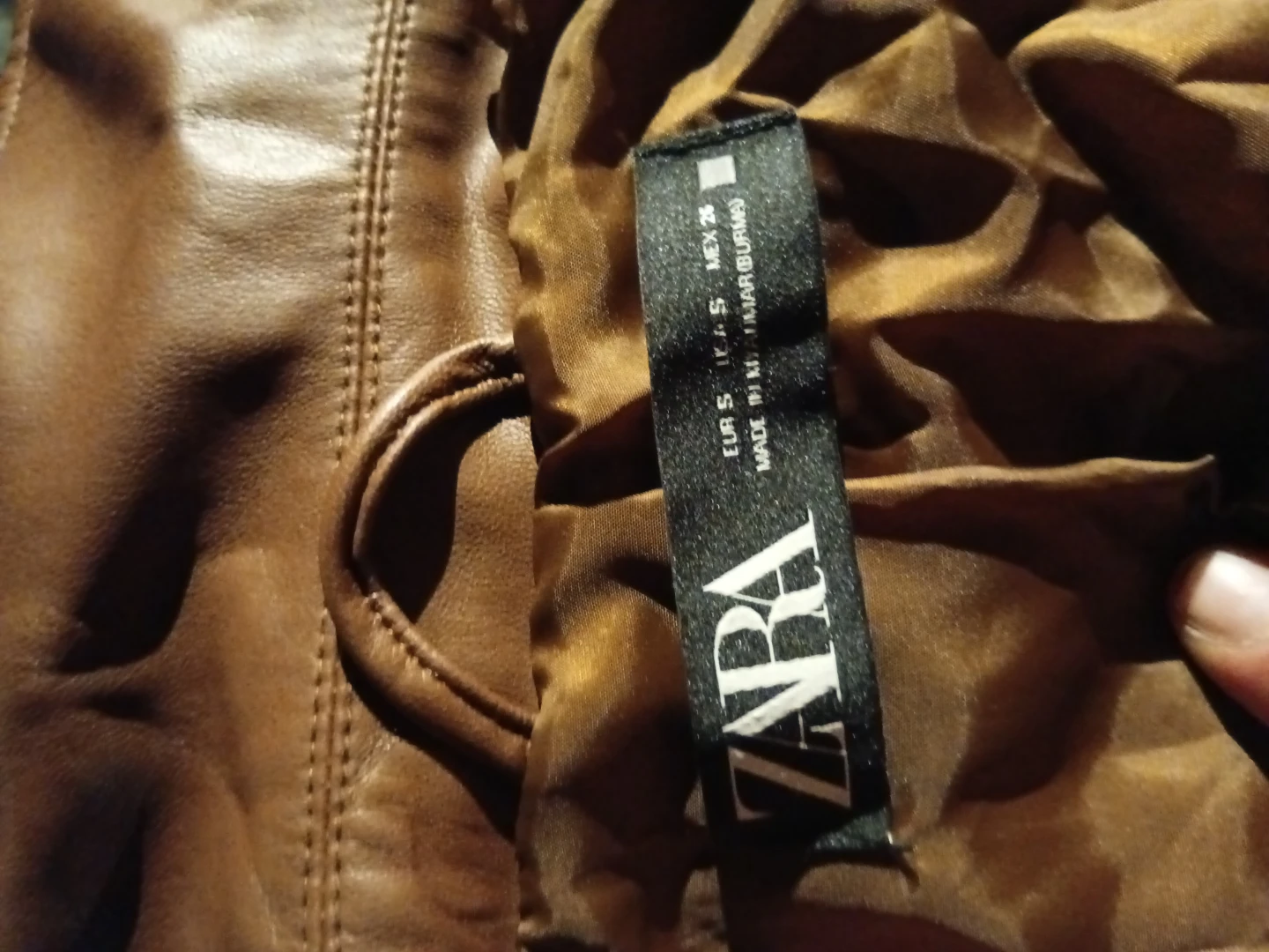 ZARA Brown Faux Leather Moto Jacket