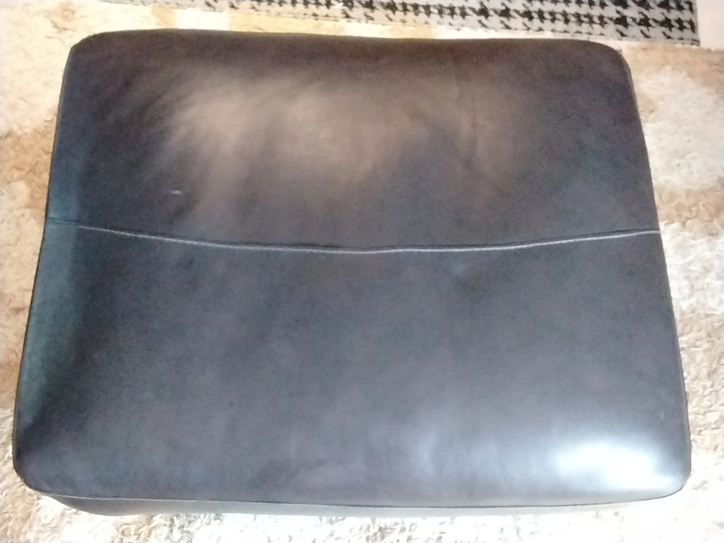 Dark Brown Faux Leather Ottoman Footrest/Chair - photo 4