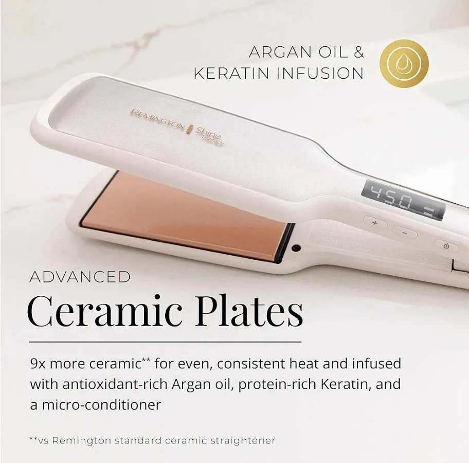 Remington Shine Therapy Hair Straightener, Argan Oil & Keratin - photo 3