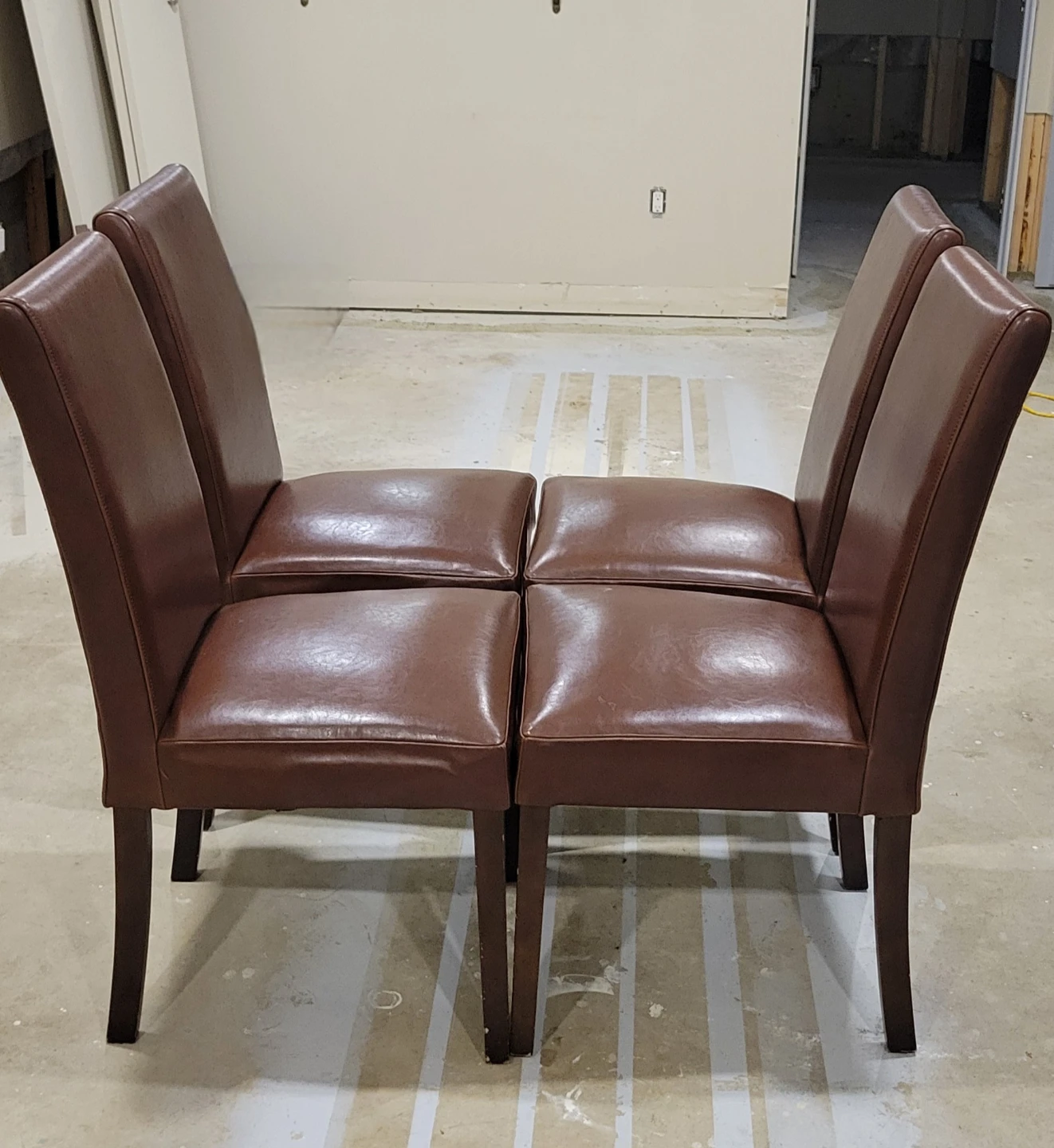 Set of 4 high back dining chairs.