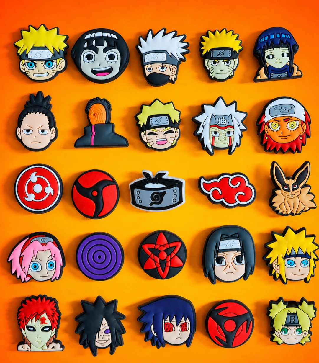 25 Naruto Anime Style Shoe Charms Jibbitz  Bundle - New