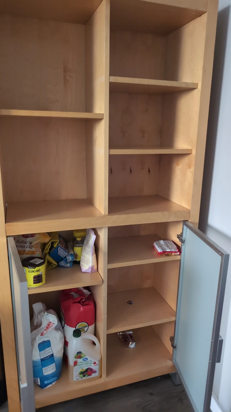 Tall Wooden Bookshelf with Cabinet