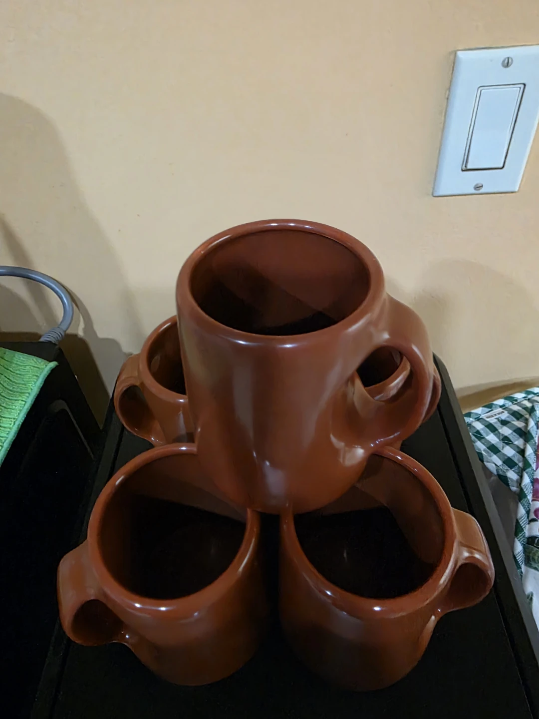 Set of 5 Brown Ceramic Mugs - photo 4