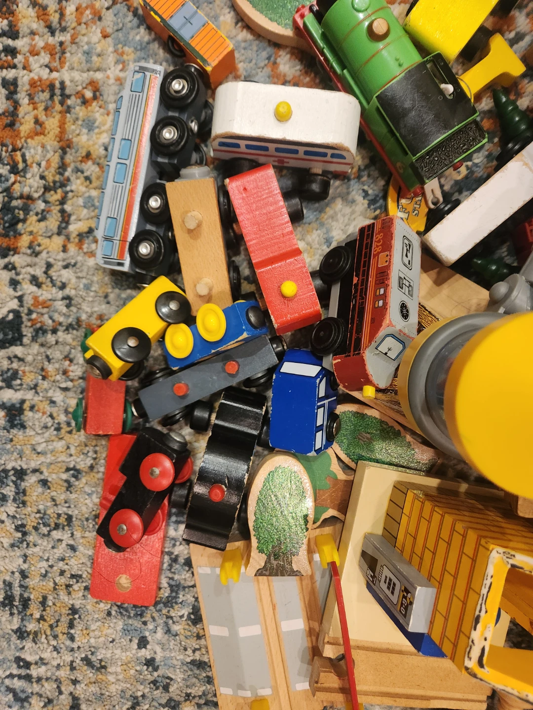 Wooden Train Cars and Track Pieces - photo 4
