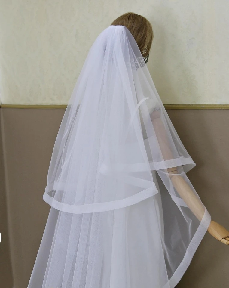 Cathedral Length Two-Tier Wedding Veil - photo 4